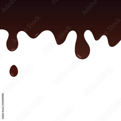 melted chocolate dripping on white background