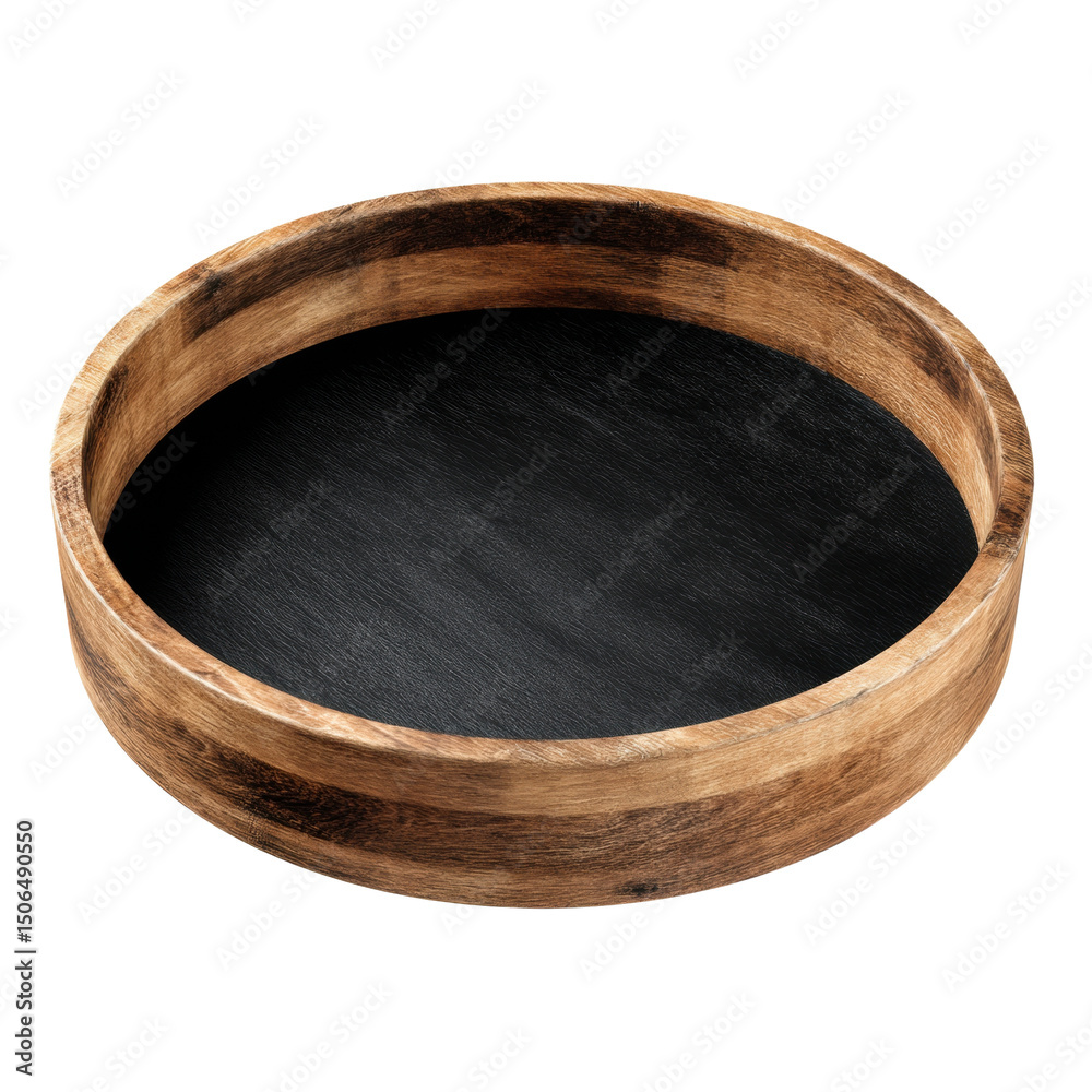 Fototapeta premium Stylish Wooden Serving Tray for Home Decor on a white background.