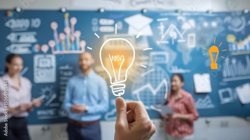 A team of entrepreneurs pitching their innovative product concept to investors or potential customers, showcasing its value and market potential.