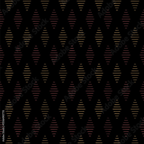 rhombuses from hand drawn stripes. reach color repetitive background. vector seamless pattern. geometric fabric swatch. wrapping paper. continuous design template for textile, home decor