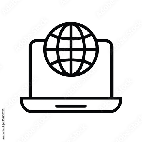 Global earth globe symbol on a metal internet button illustrating worldwide communication network design