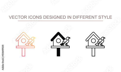 Bird house icon design with white background stock illustration
