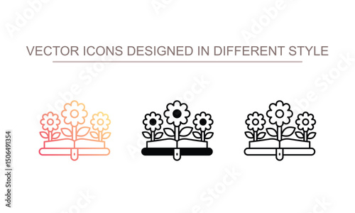 Book icon design with white background stock illustration