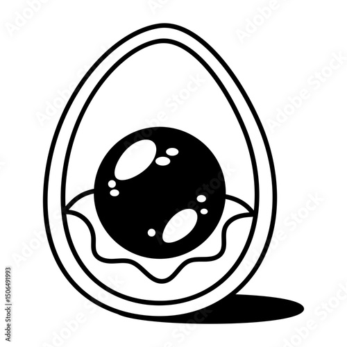 A doodle style icon of egg ovum
