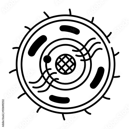 A doodle style icon of human nucleus
