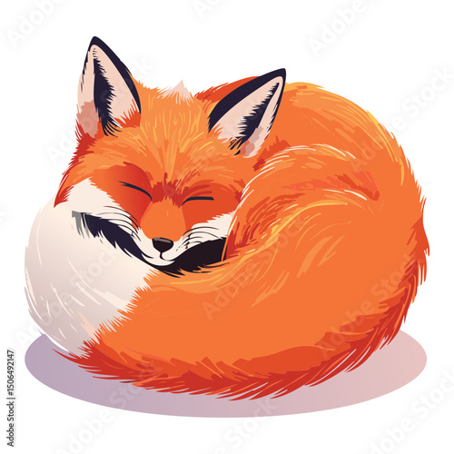 Sleeping fox animal