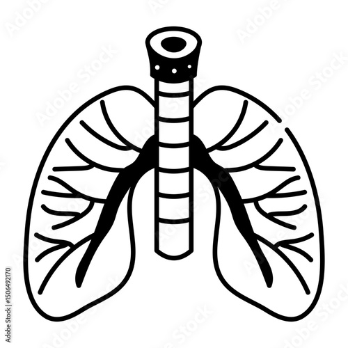 A hand drawn style icon of lungs
