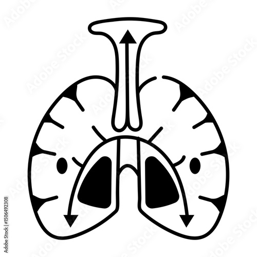 A sketchy style icon of diaphragm mechanics
