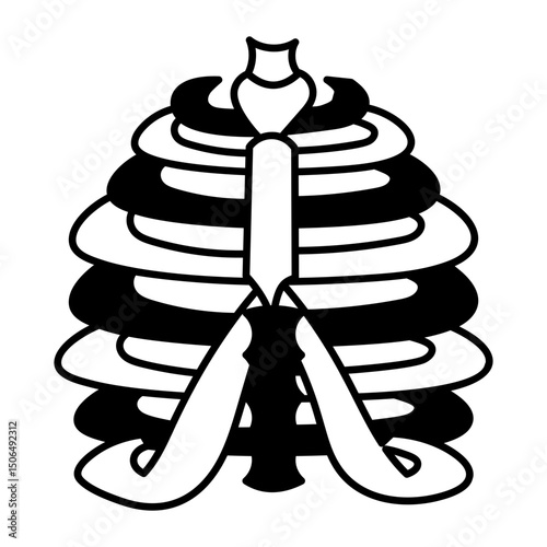 A doodle style icon of rib cage
