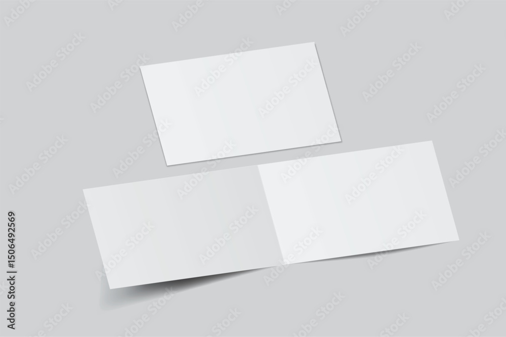 Open Leaflet, bi fold mockup template .Blank paper, thank you card, notecards, note paper, greeting card, wedding invitation, postcard, brochure or any creative work for presentation of your design
Open Leaflet, bi fold mockup template .Blank paper, thank you card, notecards, note paper, greeting card, wedding invitation, postcard, brochure or any creative work for presentation of your design
