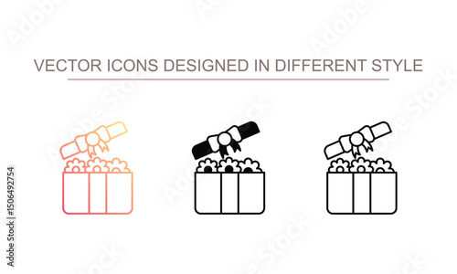 Flower box icon design with white background stock illustration