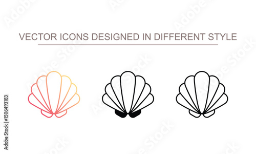 Sea shell icon design with white background stock illustration