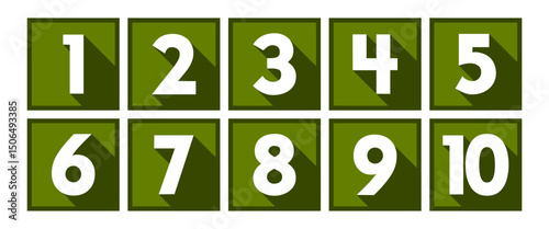 Vector Numbers from 1 to 10. Collection of number icons. Vector illustration
