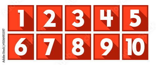 Vector Numbers from 1 to 10. Collection of number icons. Vector illustration