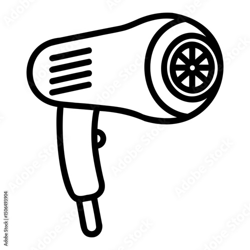 Black silhouette vector of hair dryer vector illustration on transparent background