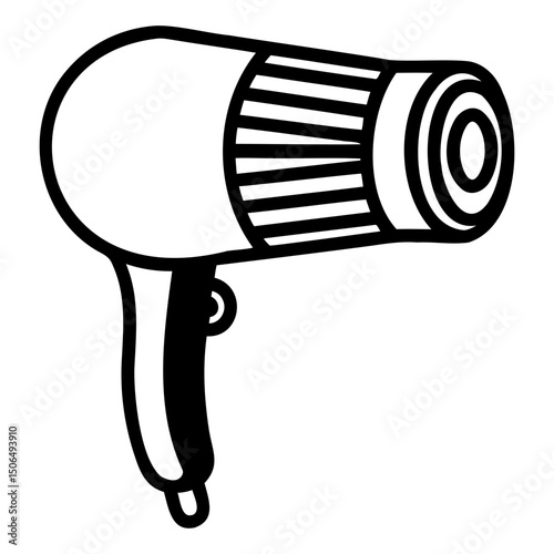 Simple black hair dryer shape for web graphics