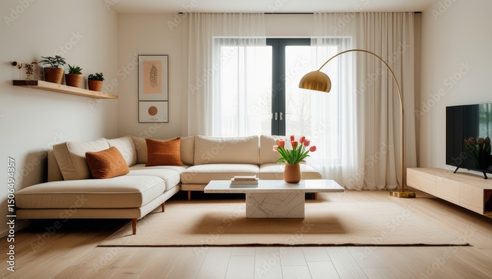 Obraz premium Futuristic technology background with glowing lines and geometric shapes design