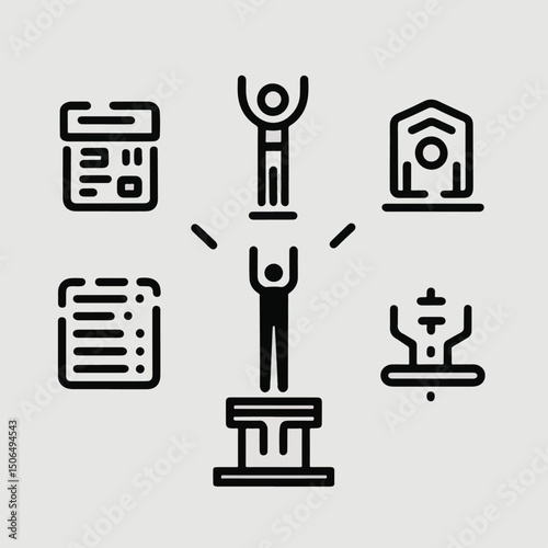 Winner podium icon award ceremony graphic design