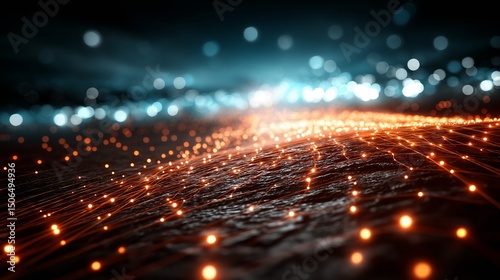 Abstract light wave background.Based on Generative AI