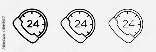 24 7 Emergency call services icon Vector design illustration isolated on white background.