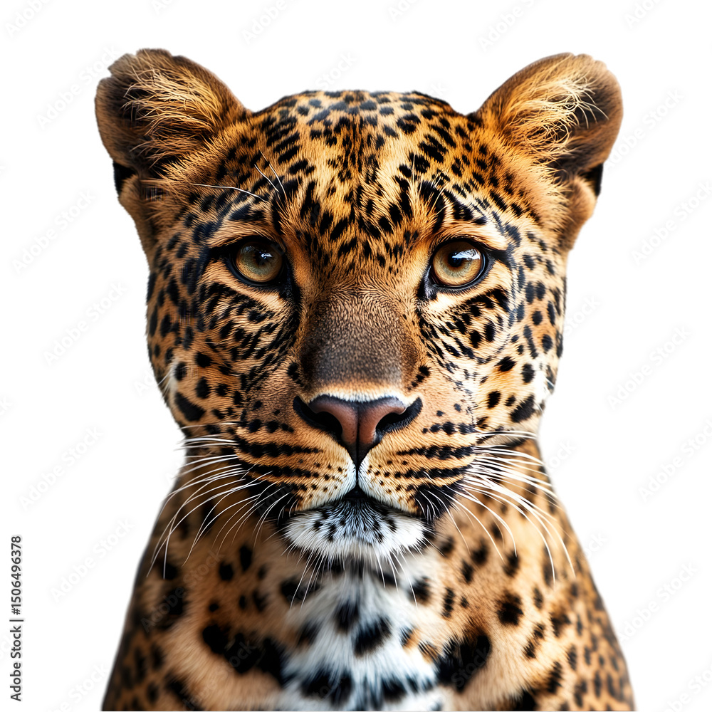 Leopard Close Up Isolated Wild Animal Portrait Big Cat Predator Leopard Close Up Isolated Wild Animal Portrait Big Cat Predator