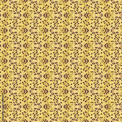 Ornament. Geometric seamless pattern. Illustration in stained glass style. Geometric openwork. Zigzag. Print for wallpaper, T-shirts, linens or textile, packing. Ceramic tile.