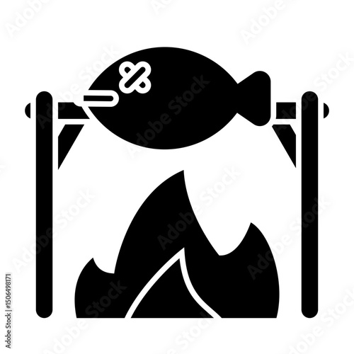fish bonfire solid icon