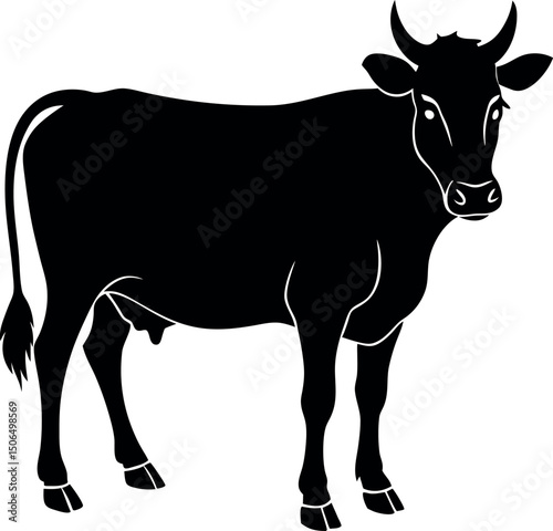 silhouette of a cow