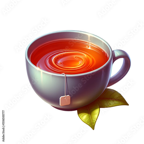 A realistic ceramic cup of tea vector illustration design on white background 3