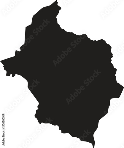 Bolivia black map silhouette vector style with white background