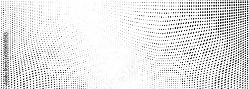 Wavy gradient halftone dots pattern texture background. Vector illustration
