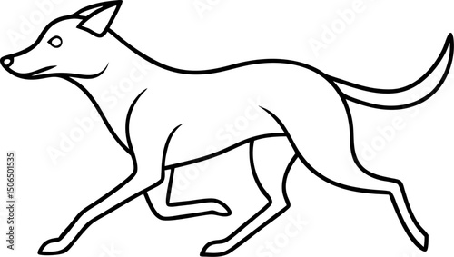 vector illustration of a ruining dog