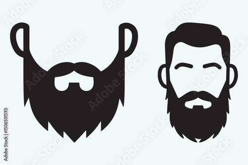 Stylish Beard Designs Vector Illustration.