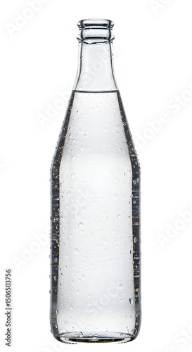 Wallpaper Mural Isolated Photo of Transparent Water Bottle with Clear Glass on Black Background Torontodigital.ca
