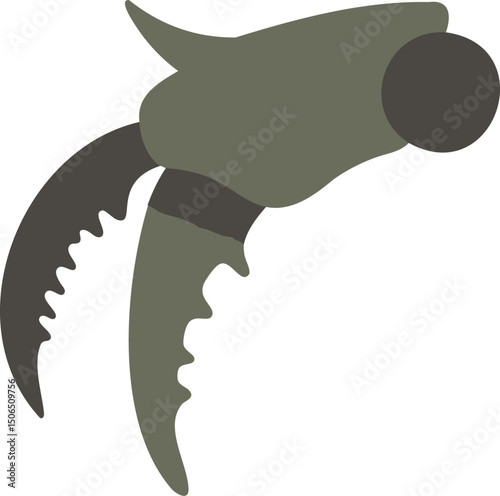 Single Pincer Claw Segment - Arthropod Limb Illustration