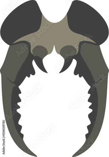 Saber-Toothed Fangs Silhouette - Prehistoric Predator Jaw