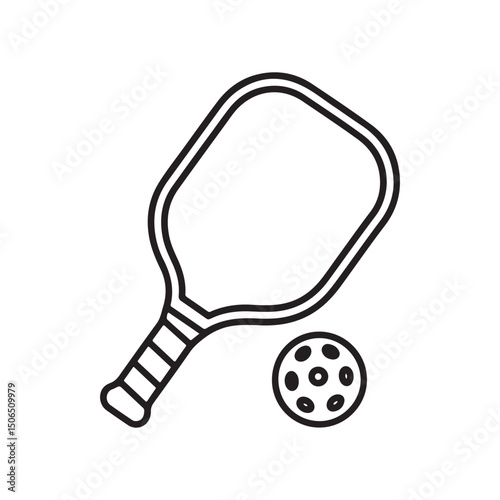 pickleball outline icon vector illustration