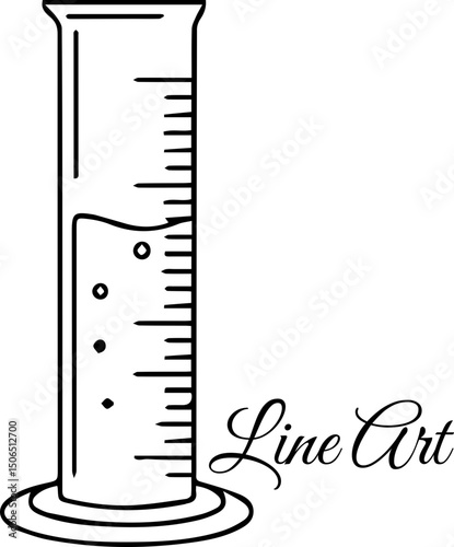 Graduated Cylinder, Outline Drawing of a Graduated Cylinder 