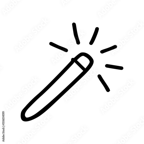 Magic wand doodle vector icon
