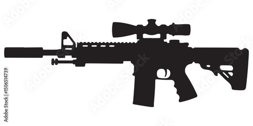 assault rifle isolated on white backrtaund