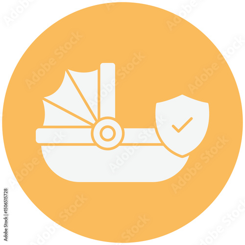 Child insurance baby stroller :Vector Icon which can easily modify or edit
