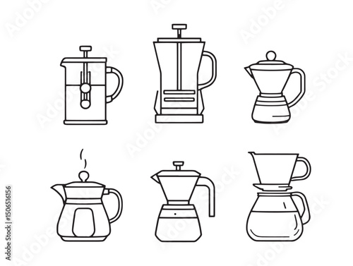simple coffee maker line art vector for branding