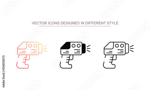 Thermogun icon design with white background stock illustration