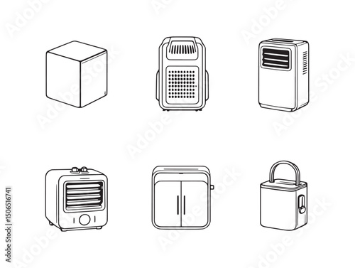 Simple dehumidifier line art design for home appliances