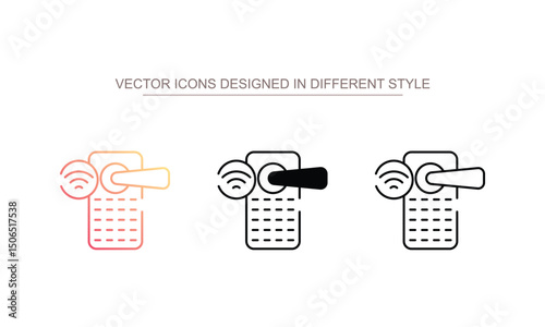 Smart Door Knob icon design with white background stock illustration