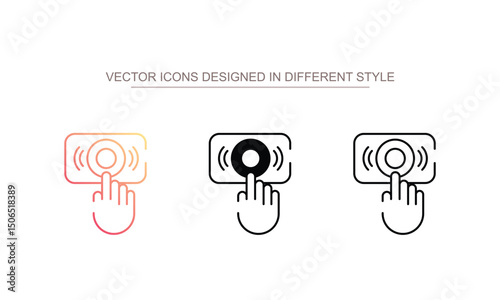 Touch sensor icon design with white background stock illustration