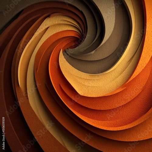 Abstract spiral design with layered colors photo