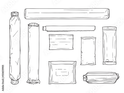 Clean food wrap line art perfect for vector illustration