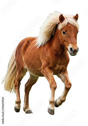 Isolated Pony a Brown Mane Equine Animal on Transparent Background