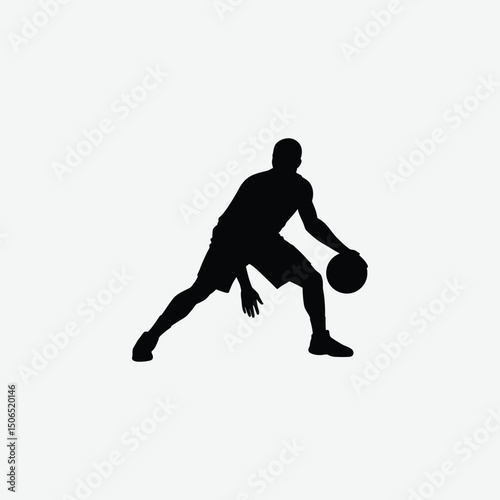 Basketball Player Silhouette Vectors – Dynamic Sports Poses on Clean White Background for Design & Print